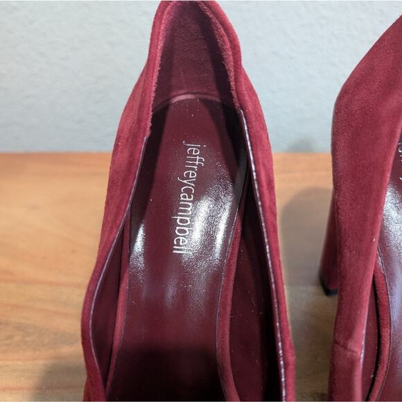Jeffrey Campbell Potent Pointed Toe Pumps Suede Heels - Picture 5 of 9